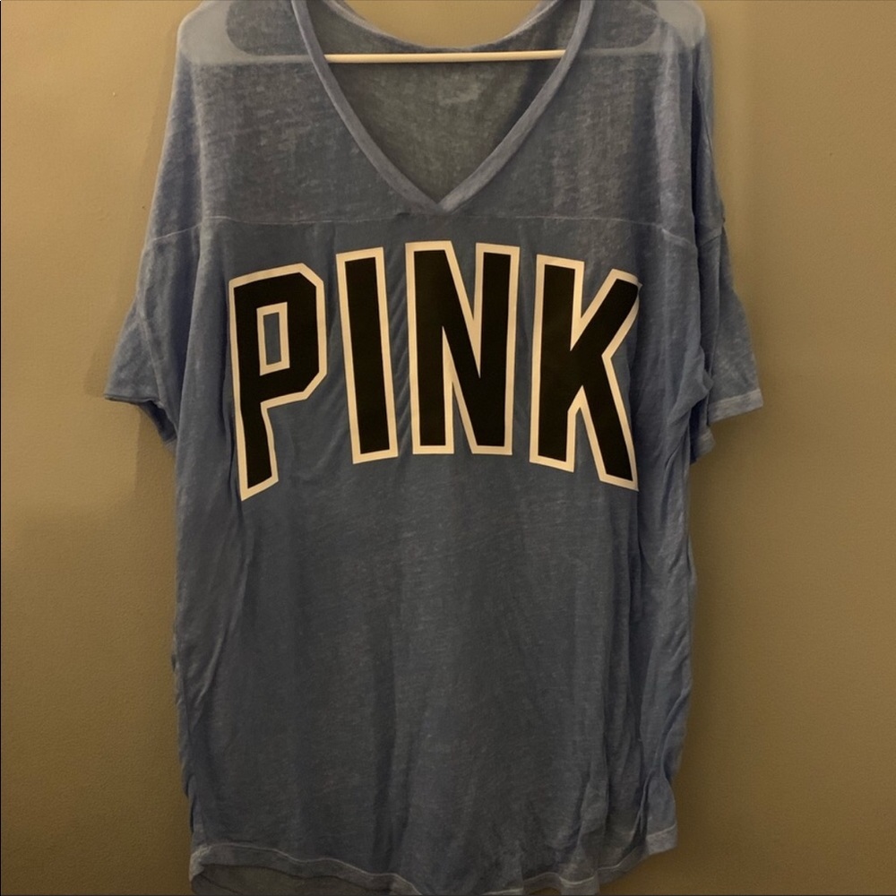 VS pink v neck shear shirt over sized